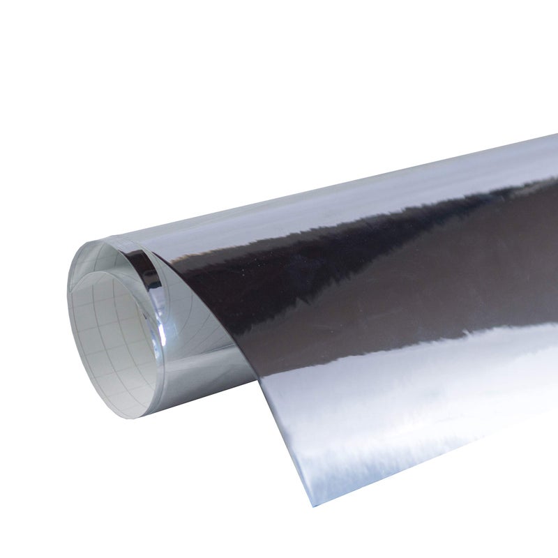 24" x 10 ft Roll of Silver(Chrome Silver) Adhesive-Backed Vinyl for Signs, Scrapbooking, Cricut, Silhouette Cameo, Craft, Die Cutters